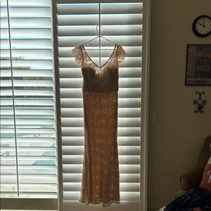 Hayley Paige Occasions Gold Lace Dress